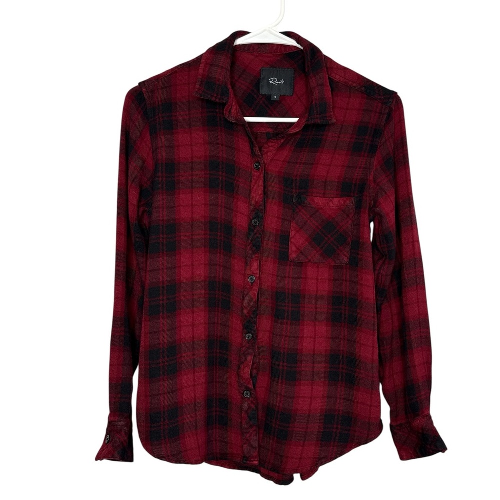 Rails Women's Hunter Plaid Button-Up Shirt Red & Black Small